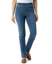 Gloria Vanderbilt Women's Amanda Pull On High Rise Jeans Standard Blue Size 8