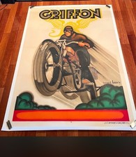 affiche Moto, Affiche ancienne, Art Déco,1930￼,GRIFFON,TERROT