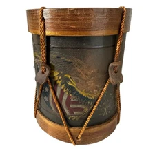 Drum Eagle Bank Metal Flag Noble Cooley Vintage American  7 1/2" tall