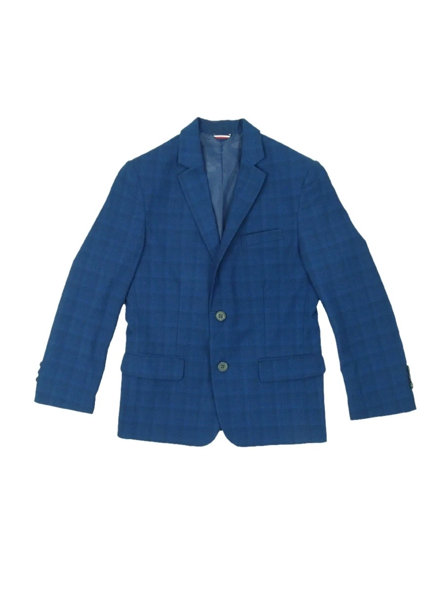 Tommy Hilfiger Big Boys Stretch Plaid Suit Jacket (20, Midnight)