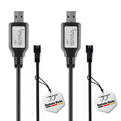 NJOYN 2x USB-Ladekabel Ladegerät Netzteil 3.7V 500mAh SM-2P RC Auto Spielzeug Ersatz