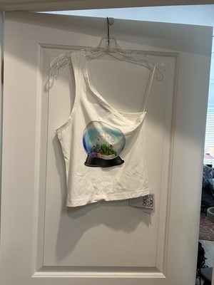 Loewe Paula's Ibiza Tshirt One Shoulder Sz L  Aquarium Snow Globe Sea Life NWT