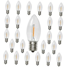 25 PACK C9 LED Christmas Light Bulb, C9 LED Replacement C9 Plastic 2200k 25p