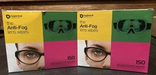 Lot Of 2 Hygienicql Anti-Fog/Anti-Static Lens Wipes Boxes Of 150 Each