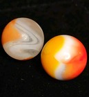 2x Pack UV All Red VITRO & Peltier Lot Glass Vintage Marbles NM .61"  — photo 2