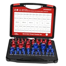 46Pcs Thread Checker, Nut and Bolt Thread 46 Gauges - 24 Inch & 22 Metric