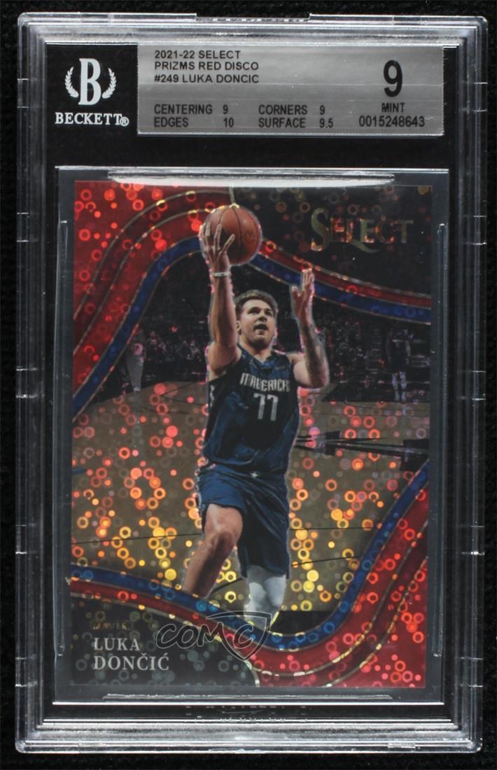 2021-22 Panini Select Courtside Red Disco Prizm 31/49 Luka Doncic BGS 9 MINT hs9