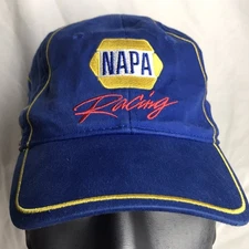 NAPA Racing Hat Baseball Cap Mens Blue Yellow Nascar Driver 55 Embroidered