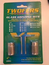 3/4" Aanraku Twofers 2 bit set - Stained Glass Grinder Bits 100/120 Regular Grit