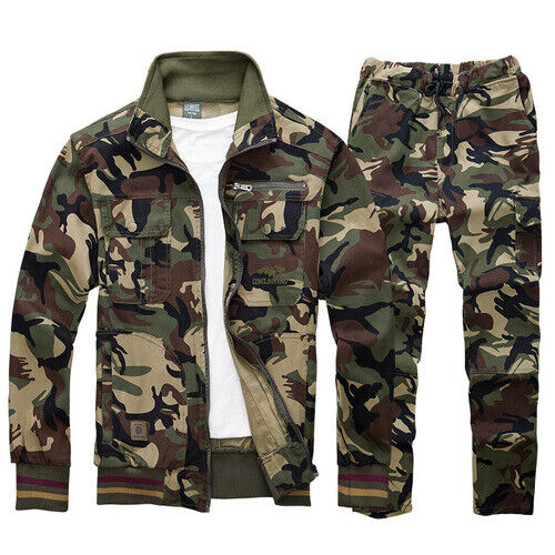 Camouflage overalls suit men anti-scalding wear-resistant stretch clothing suit Natychmiastowa dostawa jest bardzo popularna