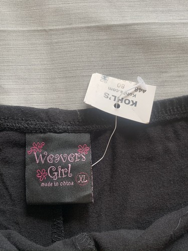 NWT Weavers Girl Black Leggings Peace Sign Size XL NEW - Picture 6 of 7
