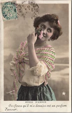 Female Model Victorian Fashion Colored RPPC B256