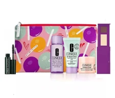 Clinique 6 Pcs Gift Set All About Shadow Duo Moisture Surge Hydrator Mascara NEW