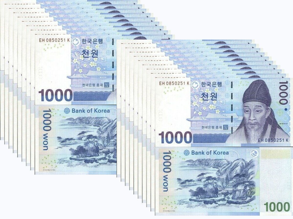 South Korea 1000 Won ND 2007 P 54 UNC LOT 20 PCS | eBay