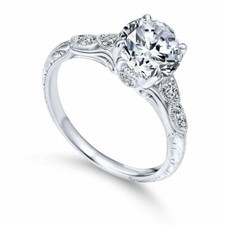 1.35 Ct White Round Cut CZ Vintage Engagement Ring in Solid 925 Sterling Silver