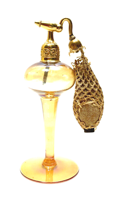 #ad Vintage DeVilbiss Perfume Atomizer 6quot; Bottle Art Deco Iridescent Glass $110.00