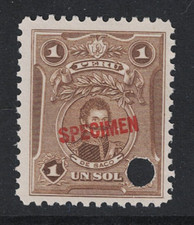 Peru 1924 1 S SOL (Hole Right) Speicmen MNH - S27935