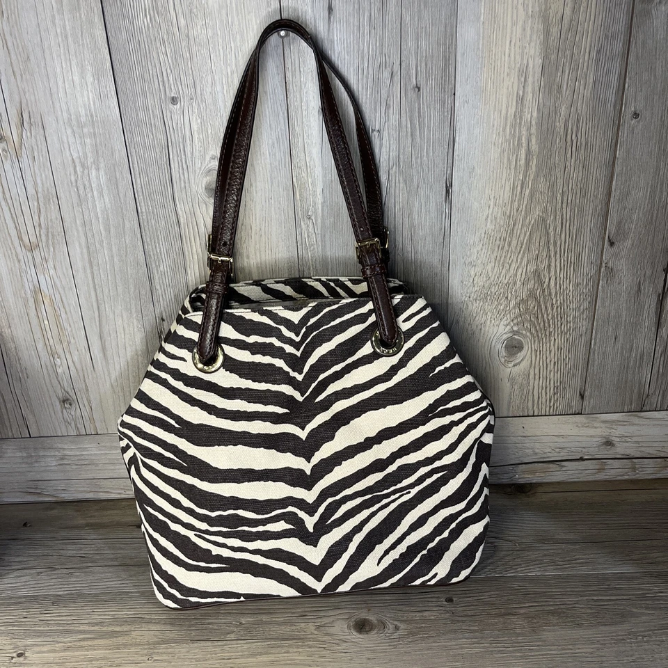 Bolso grande Michael Kors de lona cebra