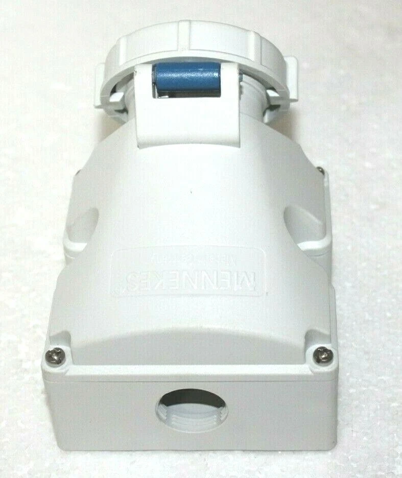 Mennekes 9301RS IP67 Presa Di Corrente Industriale A Muro Blu 2P+ - Immagine 4 di 4