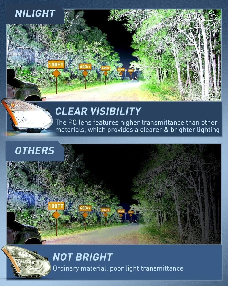 Conjunto de faros para Nissan Rogue 2008-2013 par de faros carcasa cromada Foto 3 de 4