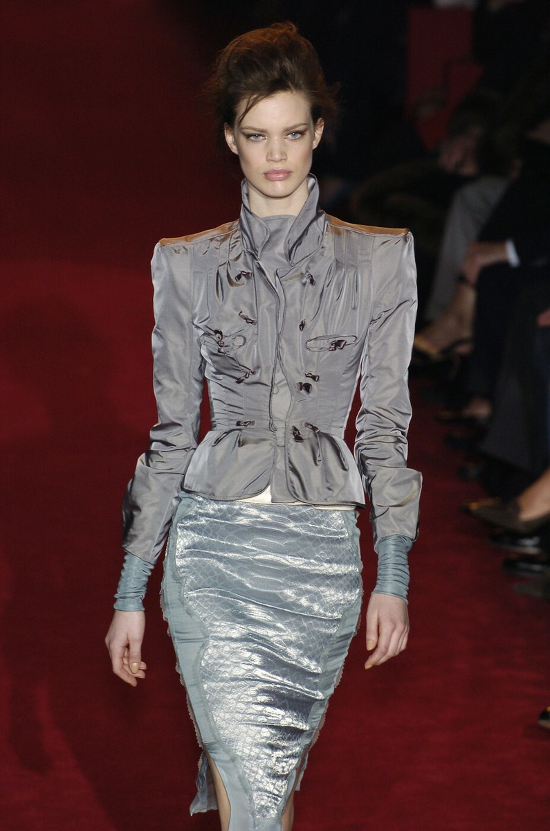 Tom Ford for Yves Saint Laurent F/W 2004 Silk Pagoda Jacket Tom Ford for Yves Saint Laurent F/W 2004 Silk Pagoda Jacket