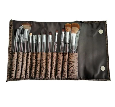 S&G GROUP KIT 12 PENNELLI TRUCCO SET VISO E OCCHI MAKE UP PROFESSIONALI ASTUCCIO STOFFA