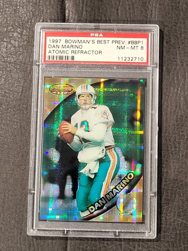 Dan Marino 1997 Topps Stadium Club Bowman's Best #BBP1 ATOMIC REFRACTOR PSA 8!