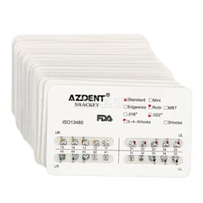 AZDENT Dental Orthodontic Brackets Braces Standard Roth Slot.022 Hooks 345 FDA