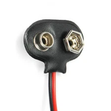 5 Pcs Snap 9V (9 Volt) Battery Clip Connector T Type Black w Cable LW