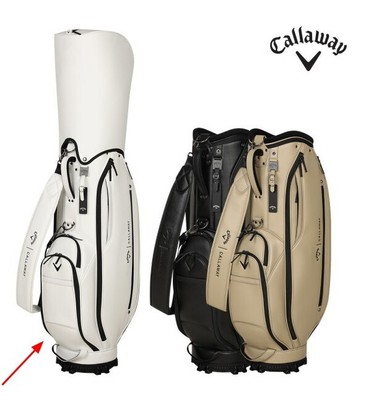 Callaway 2025 FREMONT Men's Golf Caddie Bag 9'' 5Way Hood Cover PU Ups White