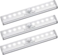 VYANLIGHT Motion Sensor LED Under Cabinet Lights, 10 LED Light Strips for Closet