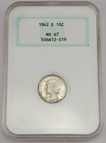1942 D Mercury Dime 10c NGC MS 67