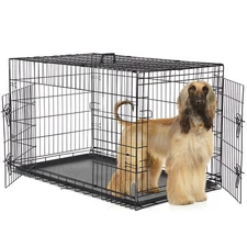 5 Sizes Double Door Dog Crate with Divider Panel and Leak-Proof Pan Tray