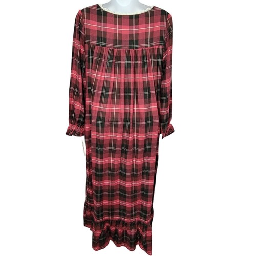 Eileen West Nightgown Womens Size XS Hollyberry Plaid Pajama Long Lace Cottage - Picture 5 of 16