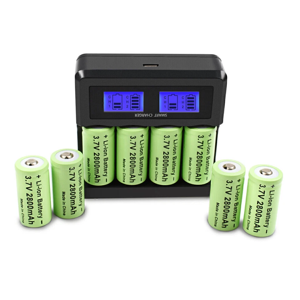 DL123 CR123A CR123 3.7V 2800mAh Rechargeable Li-ion Battery Batteries / Charger - Image 4 of 4