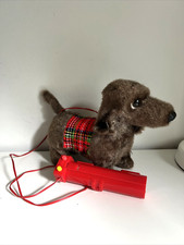 Vintage Japan Dachshund Remote Control Dog Walking Toy Brown Untested Red