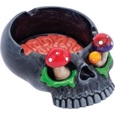 Fujima Black/Gray Skull Pink Brain and Mushroom Eyes Ashtray