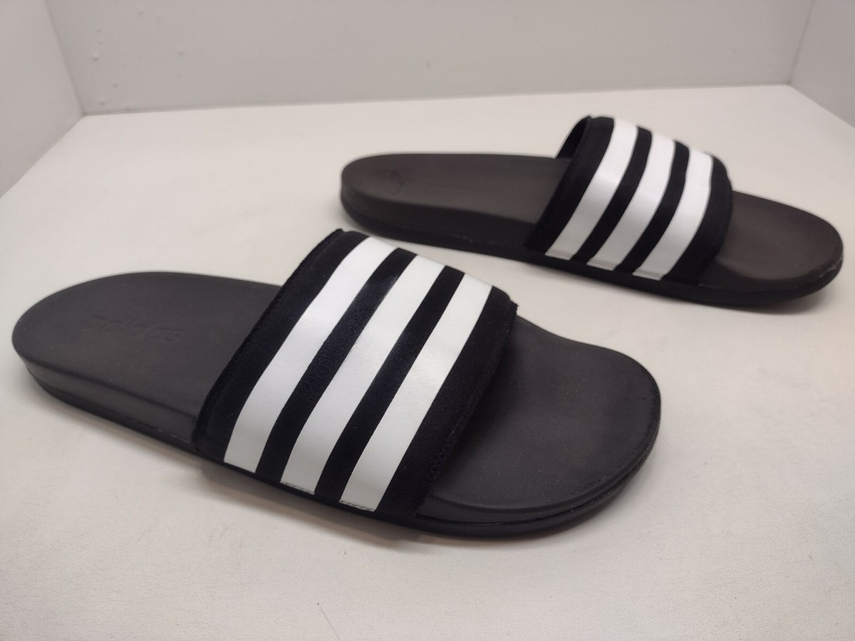 Adidas Slide Sandals Black White Men display picture 2