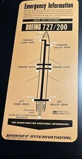 Braniff International Boeing 727/200 Emergency Information Card