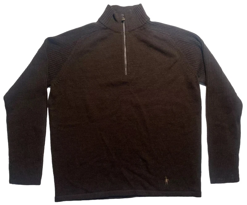 smartwool long sleeves 1/4 zip merino wool knit sweater