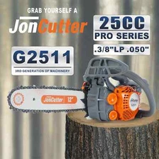 US 25cc JonCutter Gasoline Chainsaw Power Head With 12in Saw Chain and Guide Bar