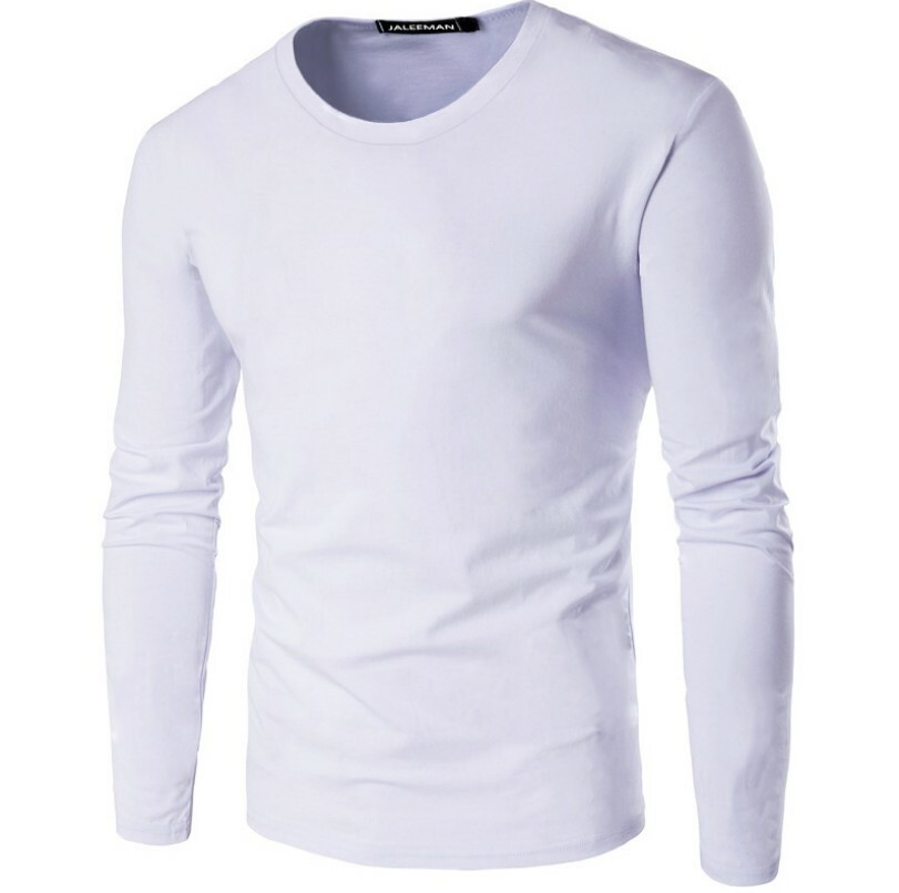 Men's Plain Blank Premium heavy Cotton T-shirt Basic Tee Long Sleeve ...