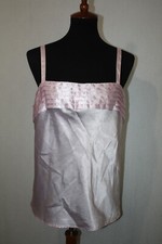 Vtg Sliperfection Size L Pink Pleated Satin Polyester Camisole Top RN 13996