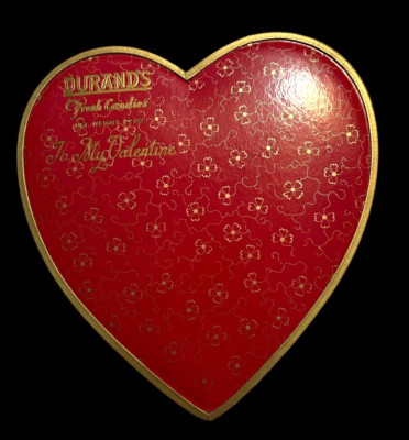 Vintage Durand's Red  Chocolate Heart Box Printed : No Bow
