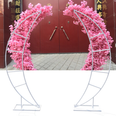 2PCS Crescent Moon Wedding Arch Frame Party Framework Stand Floral Rack New