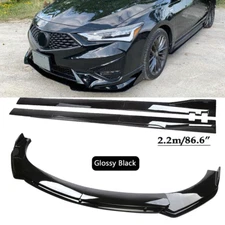 Front Bumper Lip Spoiler Splitter Side Skirt For Acura ILX TLX Gloss Black