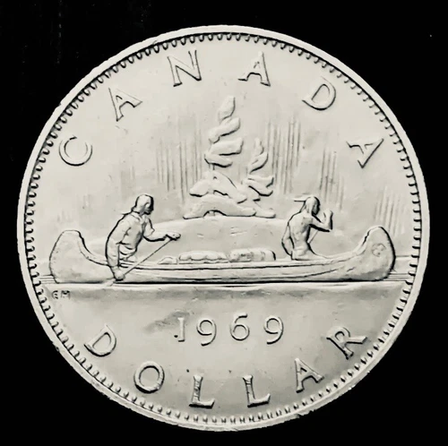 1969 Canadian 1$ Dollar Canada Nickel Coin One