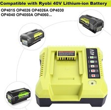 Fast Charger For Ryobi OP404 40-Volt Li-Ion Compact Battery OP4050 OP40602