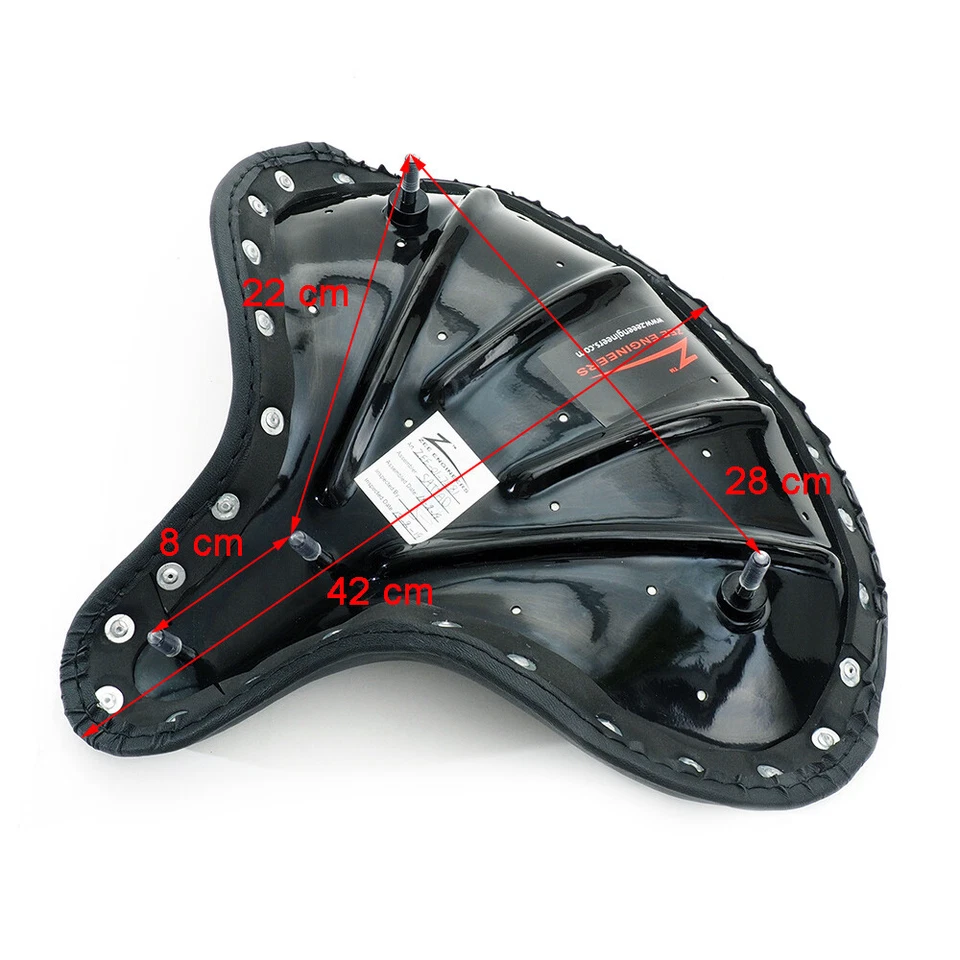 Police-Style Siège Selle Seat Noir Moto Convient pour Harley-Davidson - Photo 2/2