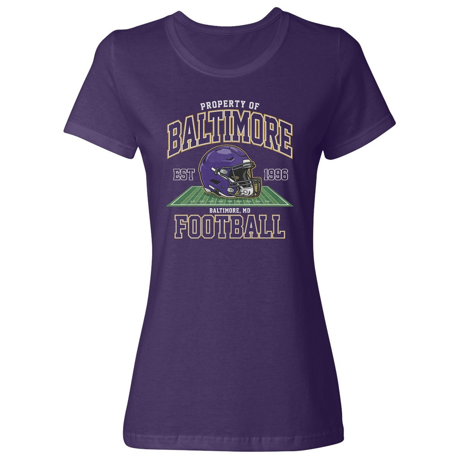 Baltimore Inspired Est 1996 Graphic - Helmet Design Ladies' Crewneck T-Shirt
